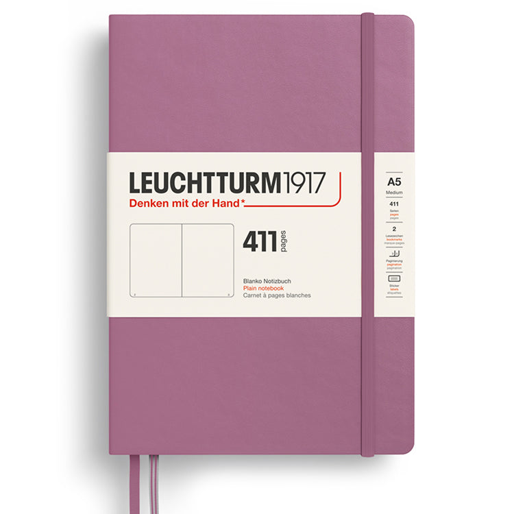 LEUCHTTURM1917 Classic Hard Cover Expanded Notebook 411 - Medium (A5) - Ruled - Dusty Rose