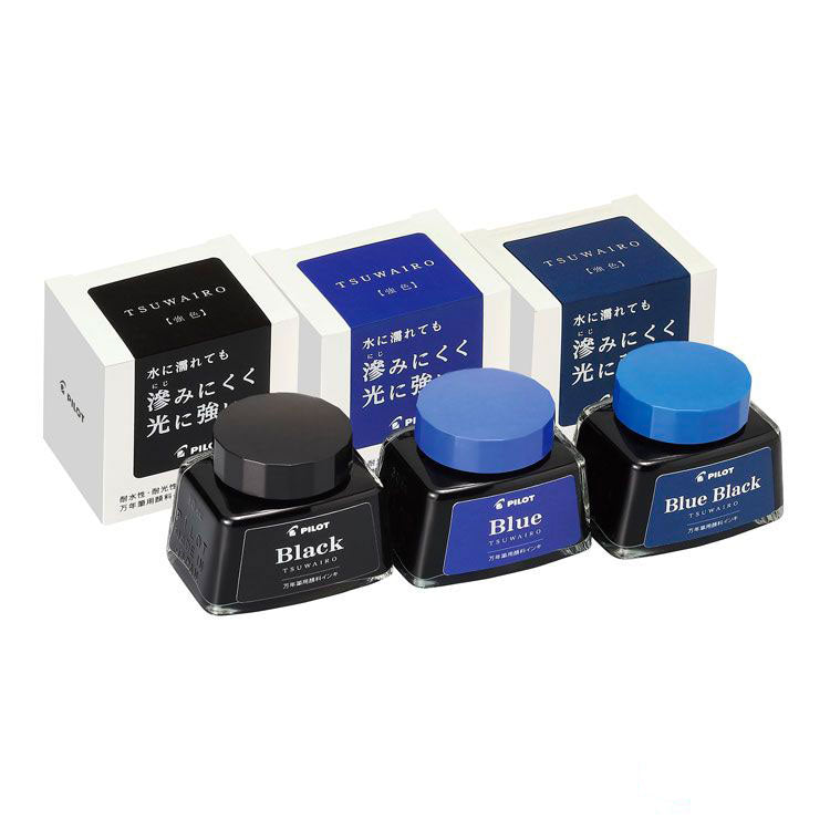 PILOT Tsuwairo (Pigmented) Fountain Pen Ink - 30mL - Blue Black