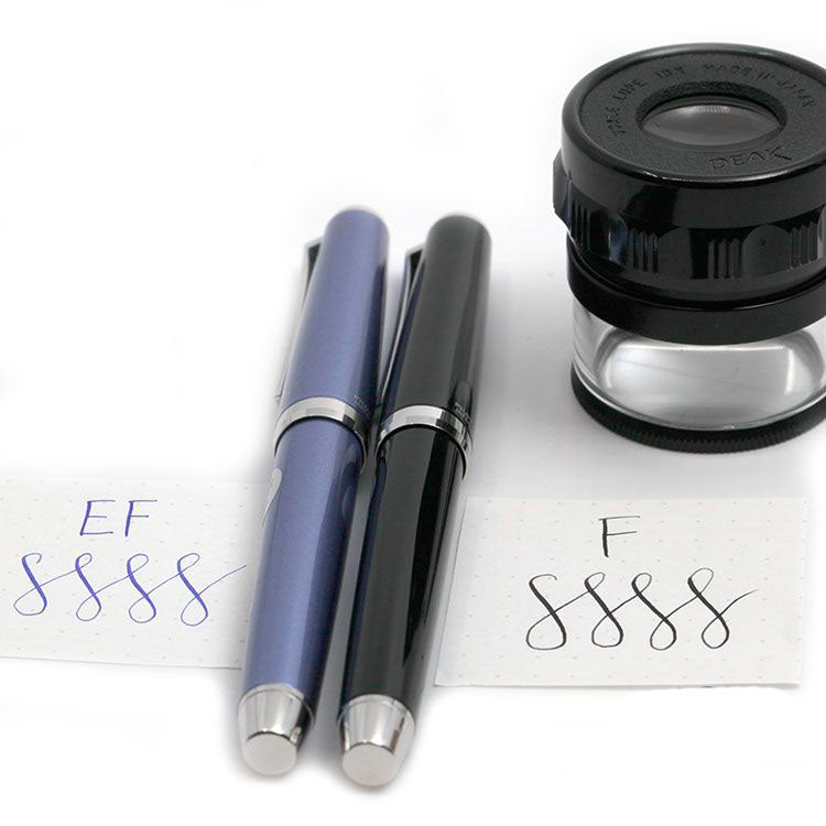 PILOT Metal Falcon Fountain Pen (14ct Gold Rhodium Plated Nib and Con-70) - Light Blue - Soft Fine Nib