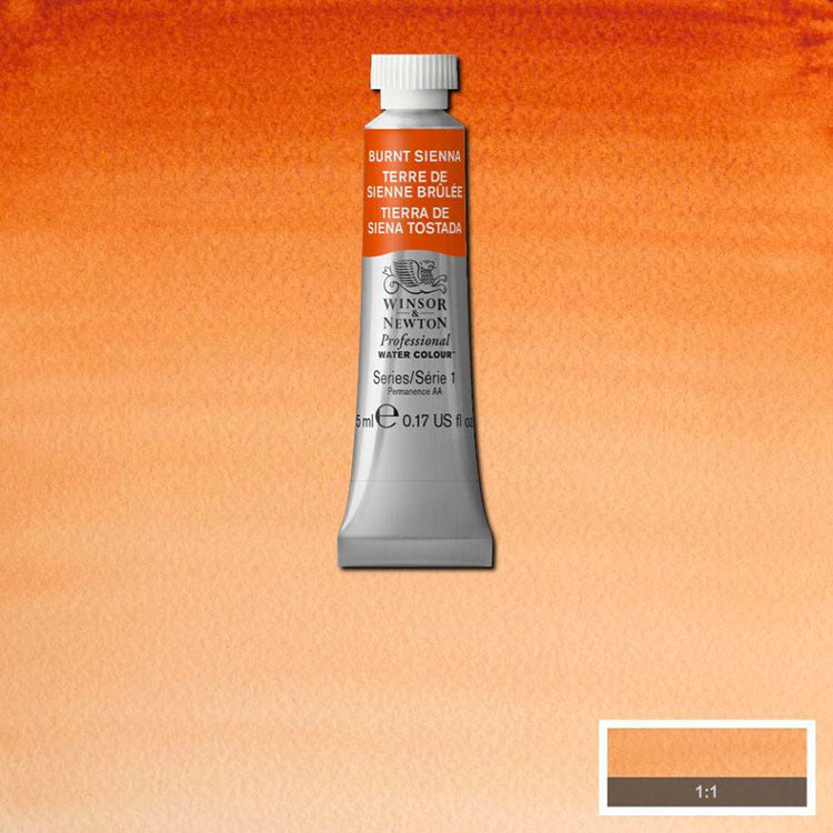 WINSOR & NEWTON Professional Watercolour - 14mL - 074 Burnt Sienna (PR101)