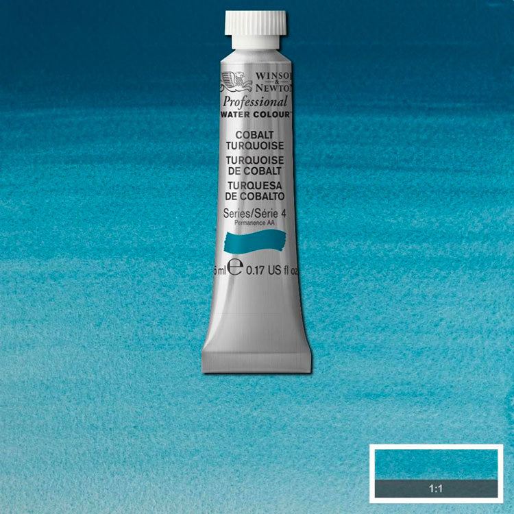WINSOR & NEWTON Professional Watercolour - 14mL - 190 Cobalt Turquoise (PB28,PB36)