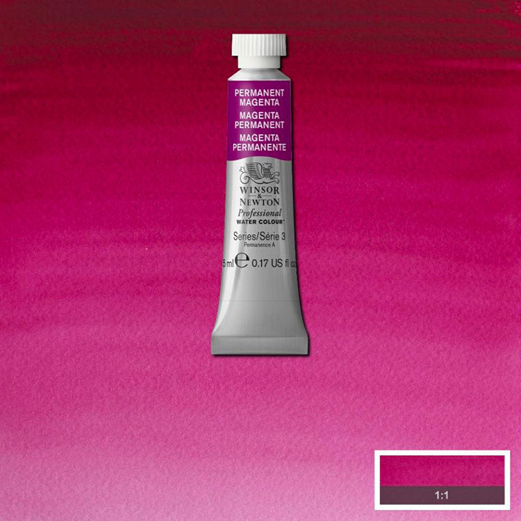 WINSOR & NEWTON Professional Watercolour - 14mL - 489 Permanent Magenta (PV19)