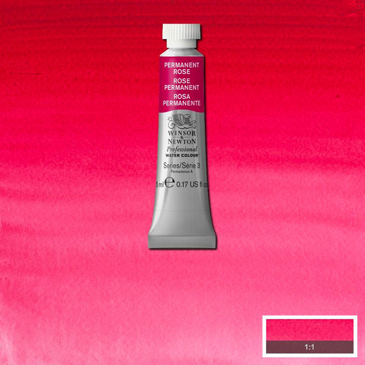 WINSOR & NEWTON Professional Watercolour - 14mL - 502 Permanent Rose (PV19)