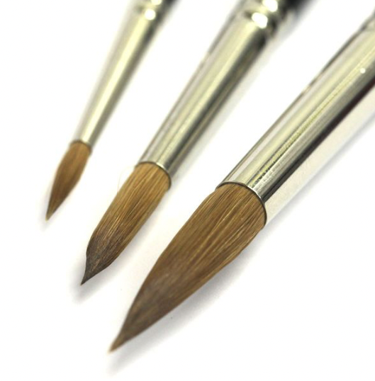 ROSEMARY & CO - Set 50 - Series 33 Kolinsky Watercolour Brushes (Size 4, 8, 12)