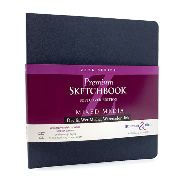 STILLMAN & BIRN Zeta Sketchbook - Softcover - Square (7.5 x 7.5" / 19 x 19 cm) - 270gsm - 26 Sheets