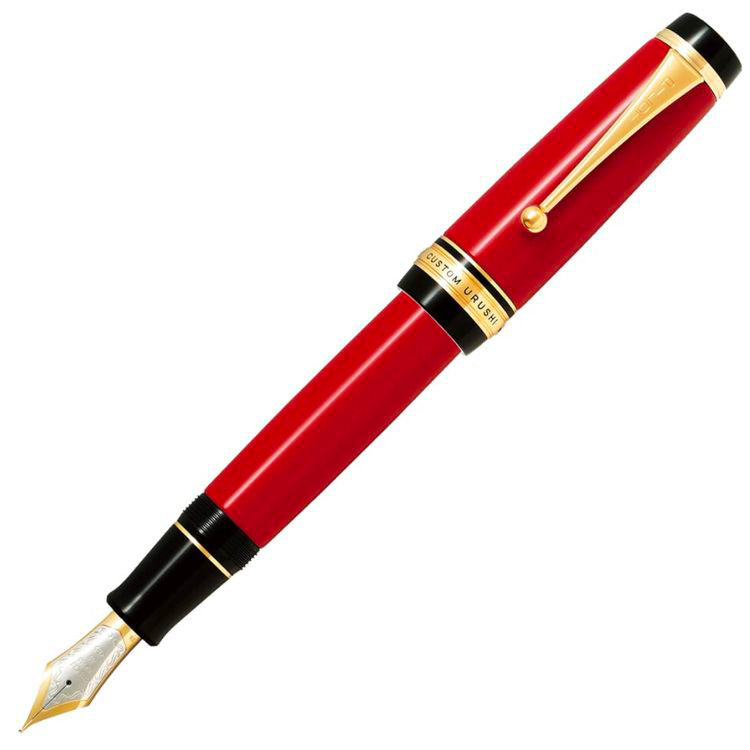 PILOT Custom Urushi 845 Fountain Pen (18ct Gold Nib, Con-70) - Red - Broad Nib