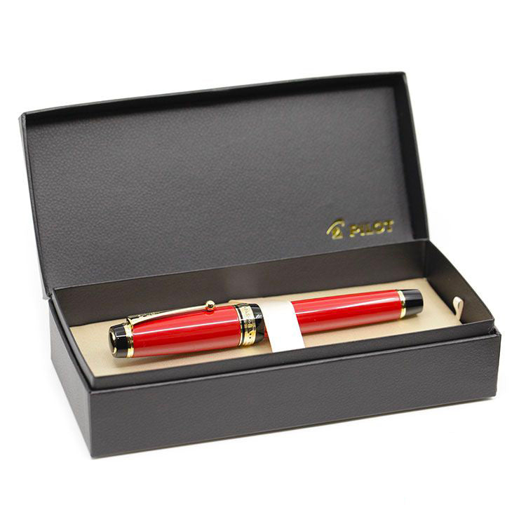 PILOT Custom Urushi Fountain Pen (18ct Gold Nib, Con-70) - Red - Fine Medium Nib