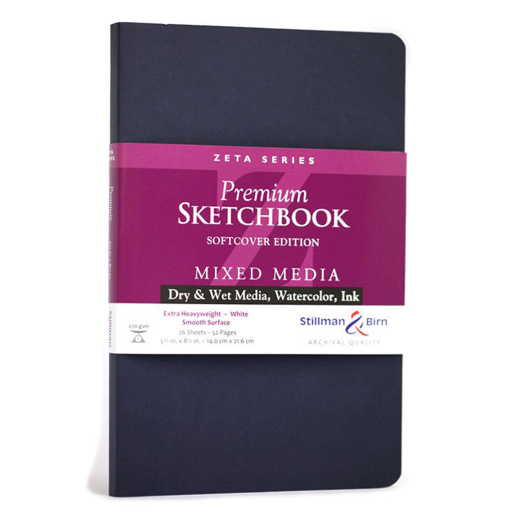 STILLMAN & BIRN Zeta Sketchbook - Softcover - A5 Portrait (5.5 x 8.5" / 14 x 21.6 cm) - 270gsm