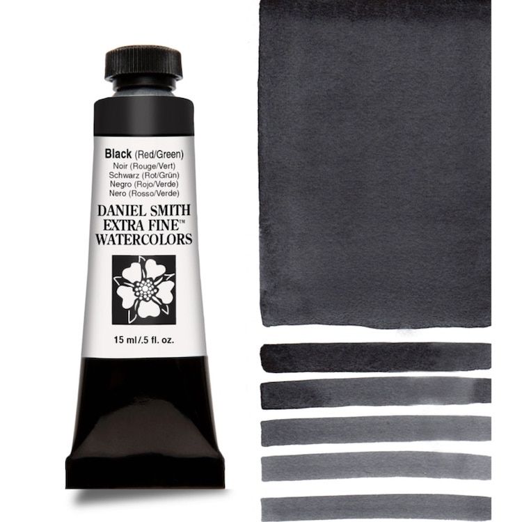 DANIEL SMITH Watercolour - 15mL - Jane's Black (Red/Green) (PG7,PR264)