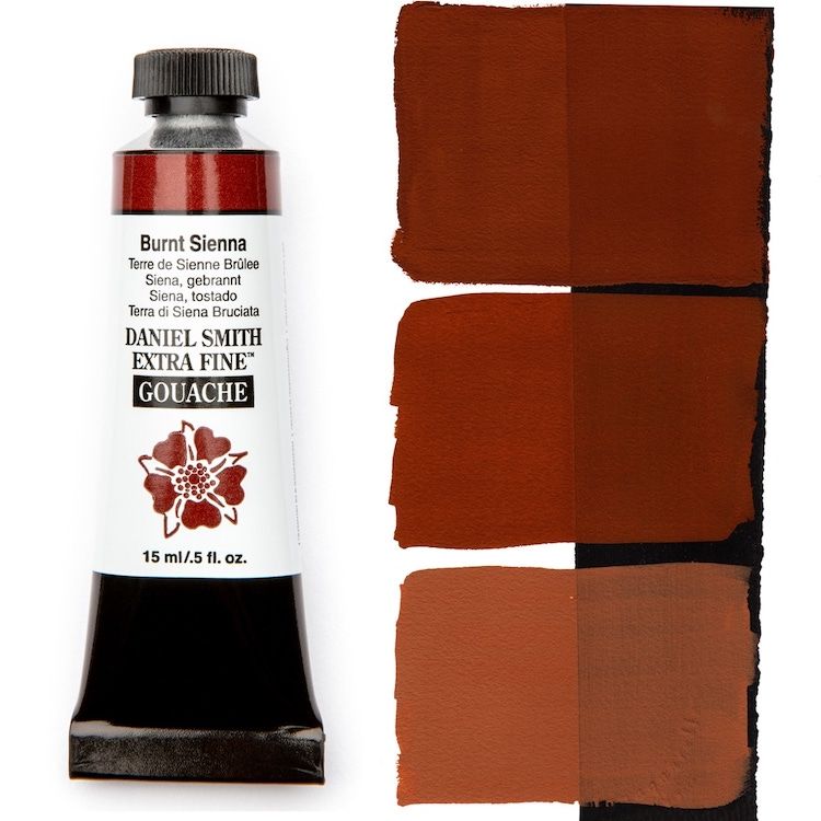 DANIEL SMITH Gouache - 15mL - Burnt Sienna (PBr7)