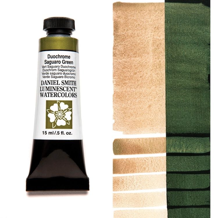 DANIEL SMITH Watercolour - 15mL - Duochrome Saguaro Green (PW20,PW6)
