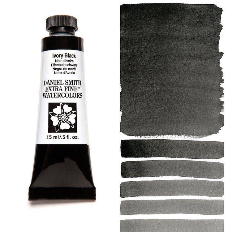 DANIEL SMITH Watercolour - 15mL - Ivory Black (PBk9)