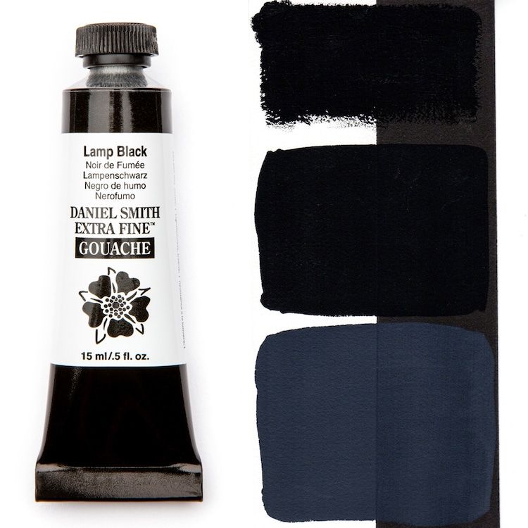 DANIEL SMITH Gouache - 15mL - Lamp Black (PBk6)
