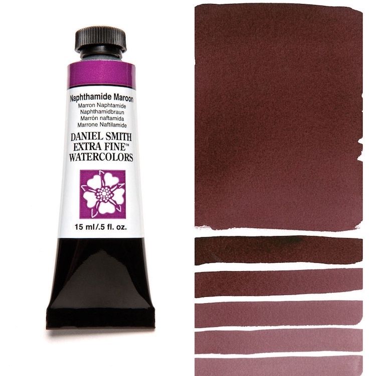 DANIEL SMITH Watercolour - 15mL - Naphthamide Maroon (PR171)