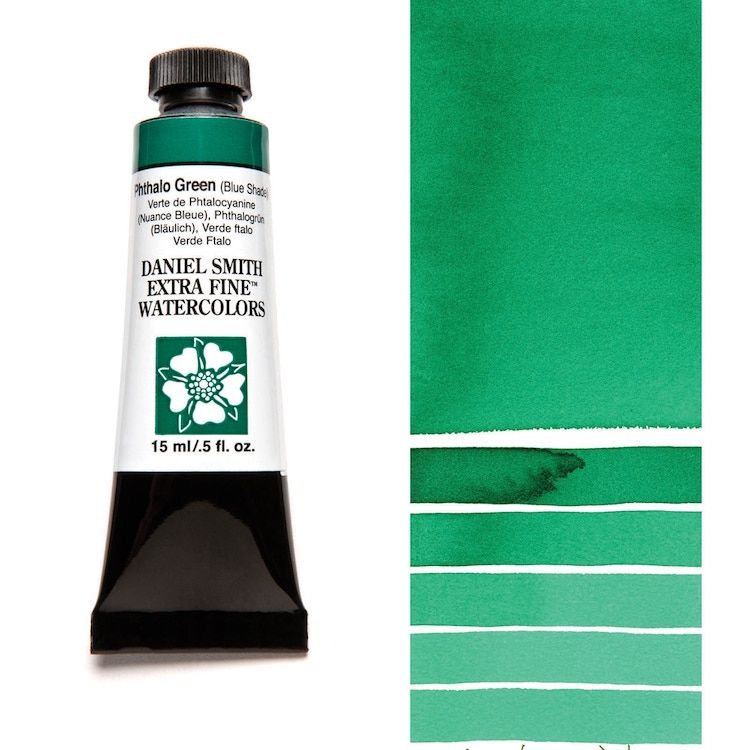 DANIEL SMITH Watercolour - 15mL - Phthalo Green (Blue Shade) (PG7)