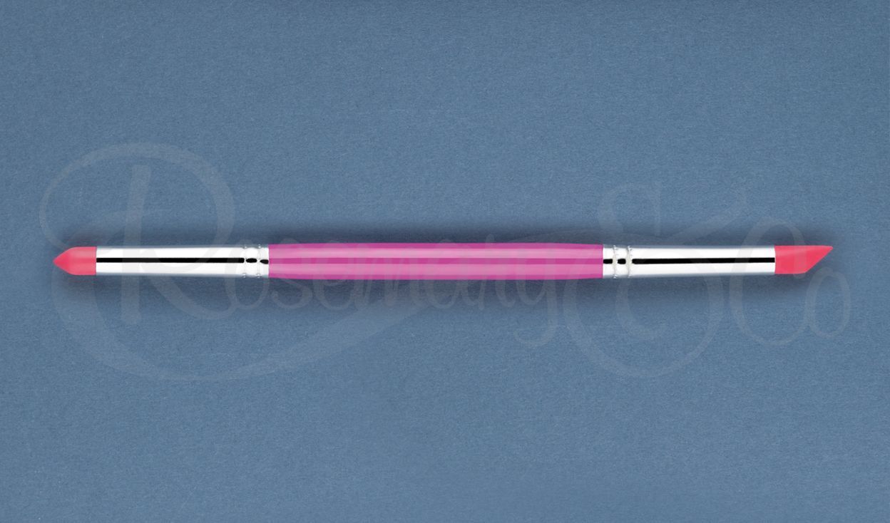 ROSEMARY & CO Brush - Masking Fluid Applicator (Pink) - Rubber Dual Tip - Firm