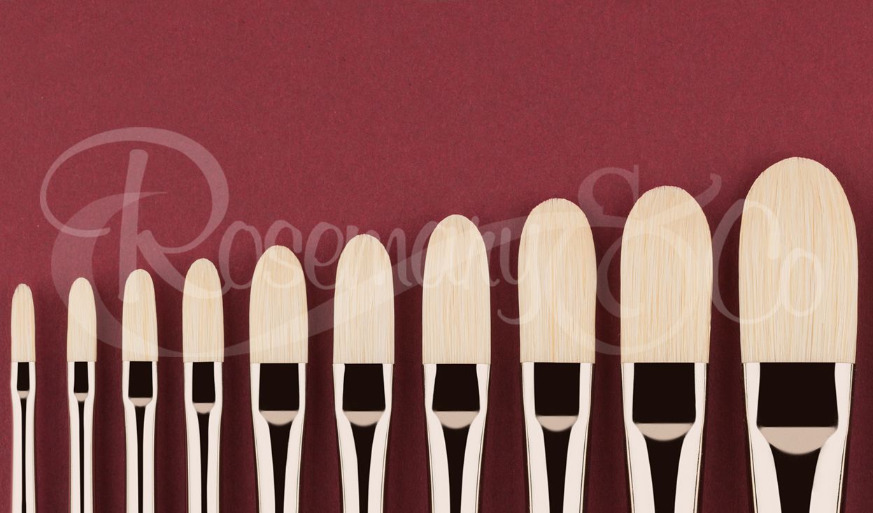 ROSEMARY & CO Brush - Red Dot (Synthetic Sable) - Domed Filbert - Size 6 (5.3 x 11.4mm)