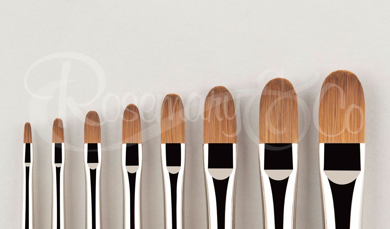 ROSEMARY & CO Brush - Red Dot (Synthetic Sable) - Domed Filbert - Size 2 (3.9 x 6.75mm)