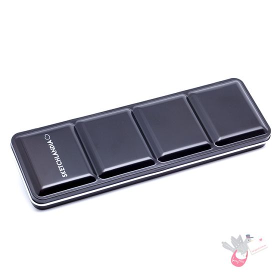 SKETCHLANDIA Folding Metal Watercolour Palette (Empty) - Holds 24 Half Pans