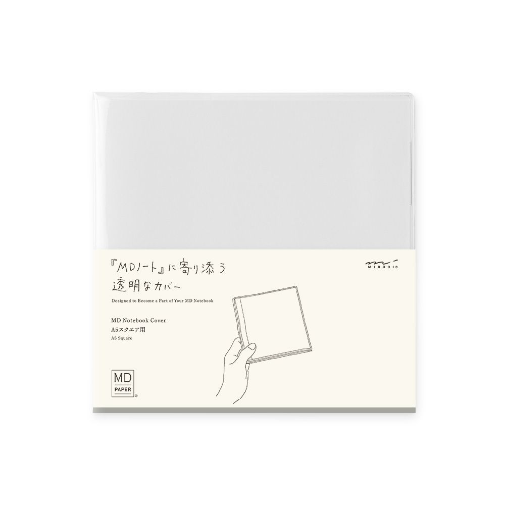 MIDORI - MD Notebook Cover - Clear - A5 Square (14.6 × 14.6cm)