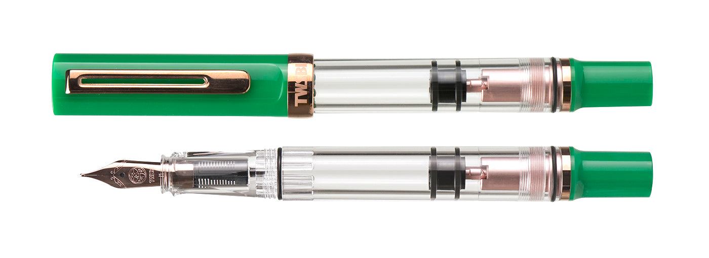 TWSBI Eco-T Fountain Pen - Royal Jade/Rose Gold Gift Set with Midnight Blue Ink - Fine Nib