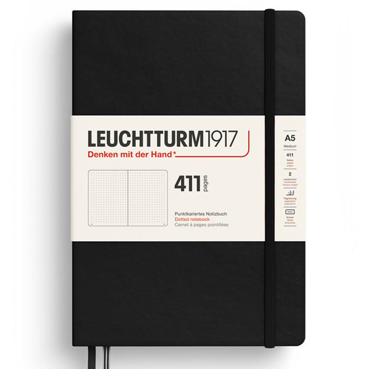 LEUCHTTURM1917 Classic Hard Cover Expanded Notebook 411 - Medium (A5) - Dotted - Black