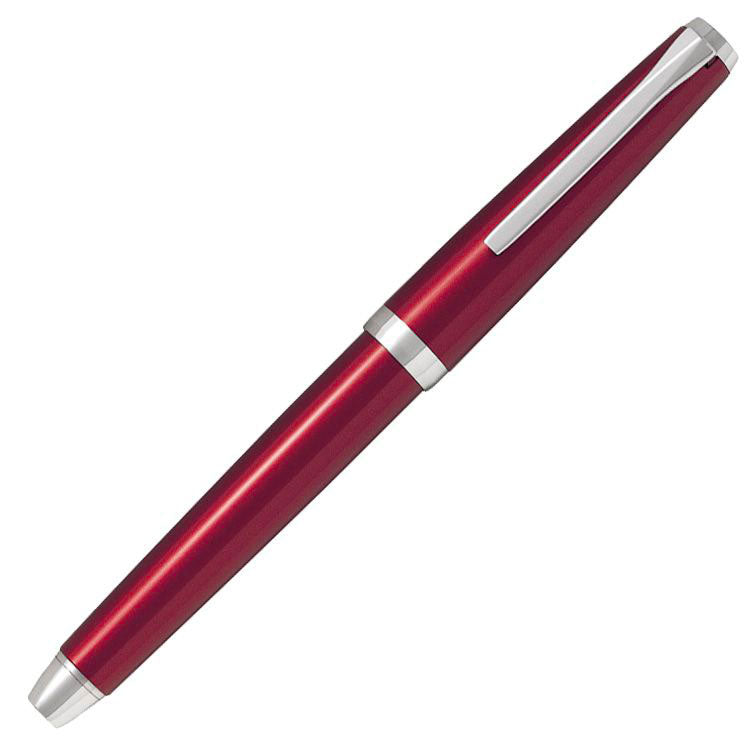 PILOT Metal Falcon Fountain Pen (14ct Gold Rhodium Plated Nib and Con-70) - Red - Soft Medium Nib