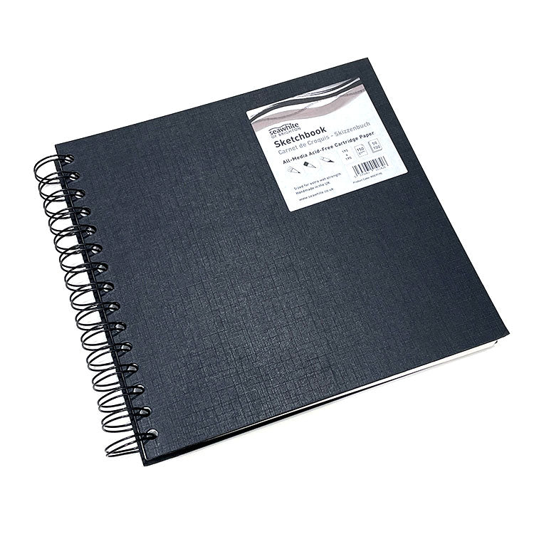 SEAWHITE OF BRIGHTON Square Super Brit Spiral Sketchbook - 150gsm - 100 Pages - 19.5cm Square