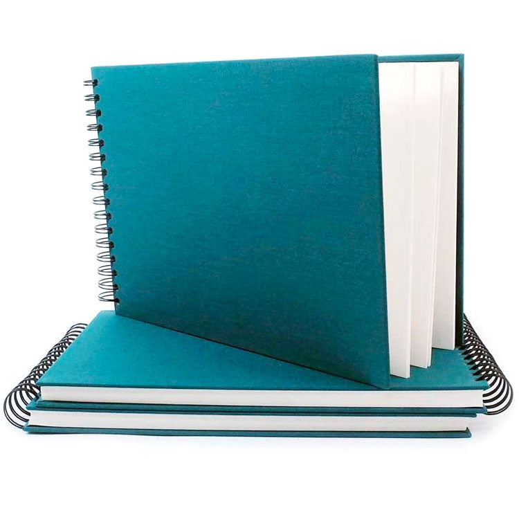 SEAWHITE OF BRIGHTON Hardback Watercolour Sketchbook (Green Cover) - 225gsm - 35 Sheets - A4 Landscape