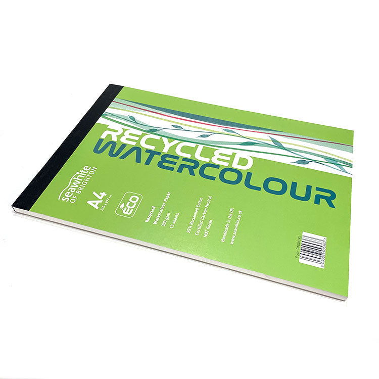 SEAWHITE OF BRIGHTON Recycled Watercolour Block (25% cotton) - 300gsm - 15 Sheets - A4