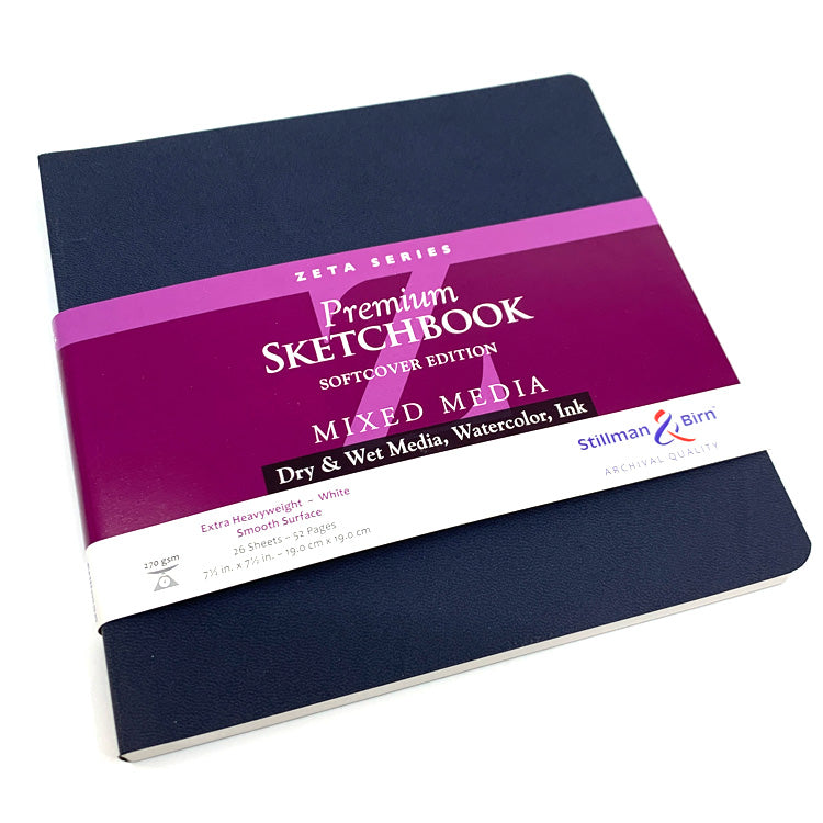 STILLMAN & BIRN Zeta Sketchbook - Softcover - Square (7.5 x 7.5" / 19 x 19 cm) - 270gsm - 26 Sheets