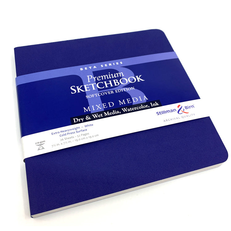 STILLMAN & BIRN Beta Sketchbook - Softcover - Square (7.5 x 7.5" / 19 x 19 cm) - 270gsm - 26 Sheets