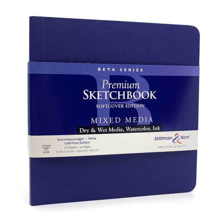 STILLMAN & BIRN Beta Sketchbook - Softcover - Square (7.5 x 7.5" / 19 x 19 cm) - 270gsm - 26 Sheets