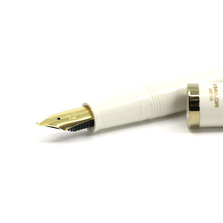 SAILOR Fude de Mannen Fountain Pen - 40 Degree Nib - White (excludes converter)
