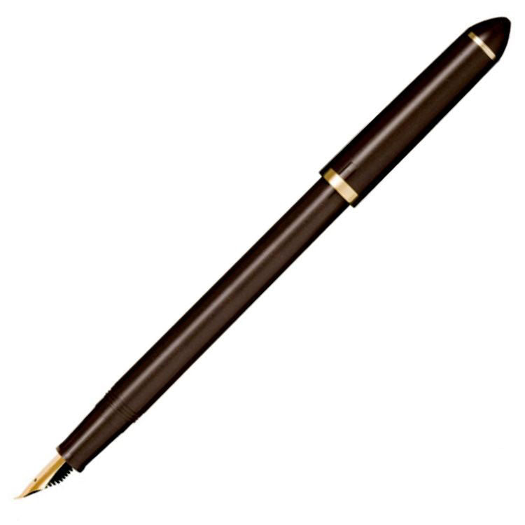 SAILOR Sketch Kit (Fude, Converter, DA Doc Black, Blunt Syringe) - 40 Degree - Brown Pen