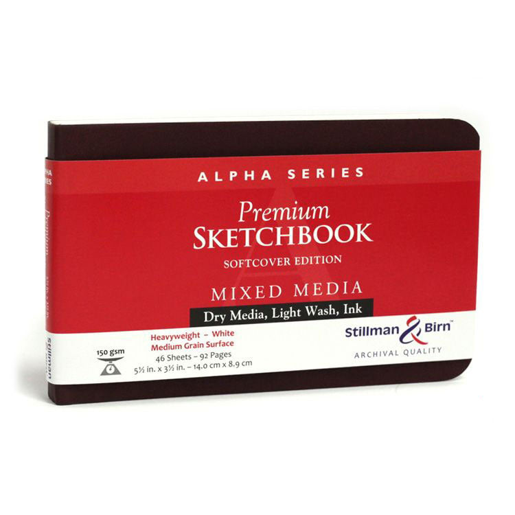 STILLMAN & BIRN Alpha Sketchbook - Softcover - A6 Landscape (5.5 x 3.5" / 14 x 8.9 cm) - 150gsm