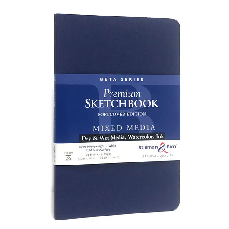 STILLMAN & BIRN Beta Sketchbook - Softcover - A5 Portrait (5.5 x 8.5" / 14 x 21.6 cm) - 270gsm - 26 Sheets