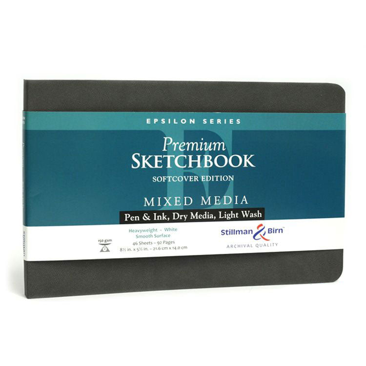 STILLMAN & BIRN Epsilon Sketchbook - Softcover - A5 Landscape (8.5 x 5.5" / 21.6 x 14 cm) - 150gsm