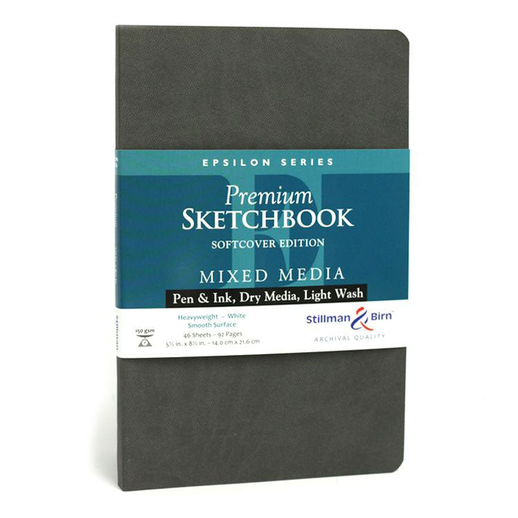 STILLMAN & BIRN Epsilon Sketchbook - Softcover - A5 Portrait (5.5 x 8.5" / 14 x 21.6 cm) - 150gsm