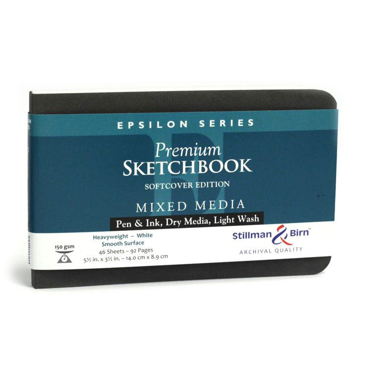 STILLMAN & BIRN Epsilon Sketchbook - Softcover - A6 Landscape (5.5 x 3.5" / 14 x 8.9 cm) - 150gsm