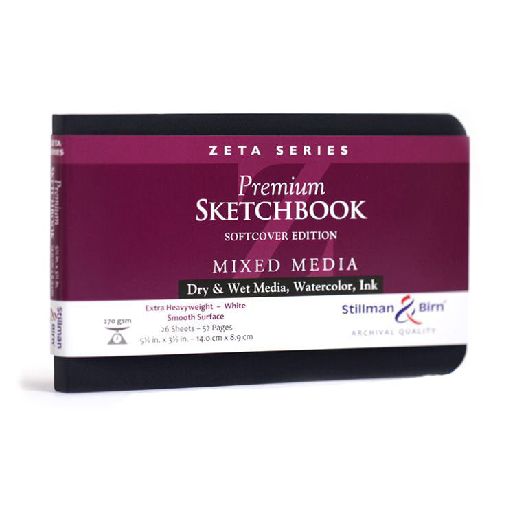 STILLMAN & BIRN Zeta Sketchbook - Softcover - A6 Landscape (5.5 x 3.5" / 14 x 8.9 cm) - 270gsm