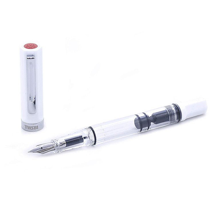 TWSBI Eco Fountain Pen - Clear / White - Broad Nib