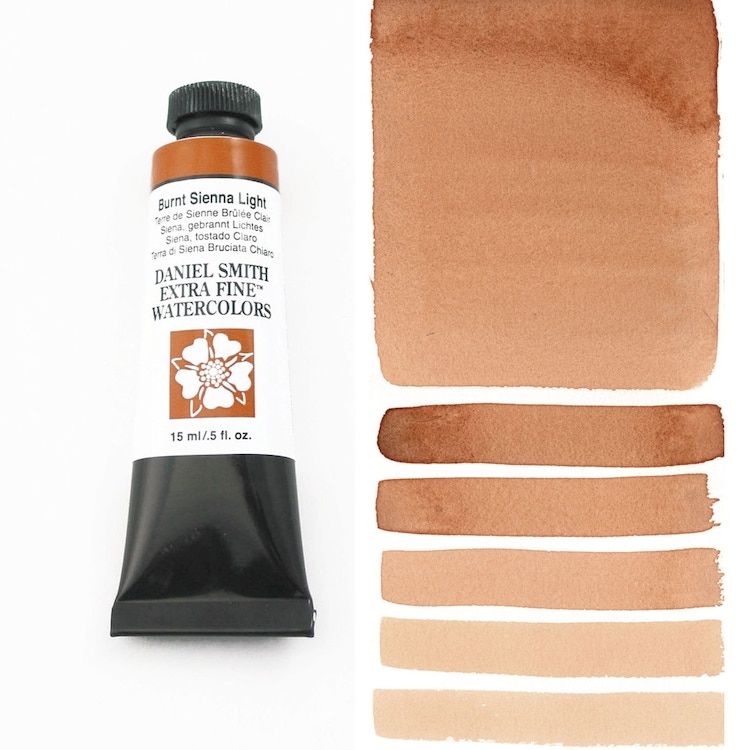 DANIEL SMITH Watercolour - 15mL - Burnt Sienna Light (PR101,PO48)