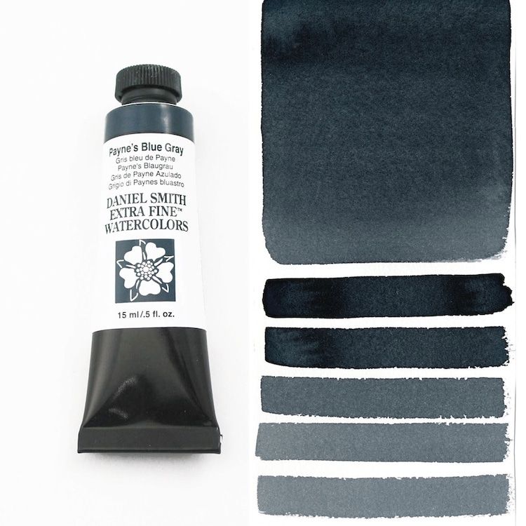 DANIEL SMITH Watercolour - 15mL - Payne's Blue-Gray (PB60,PBk6)