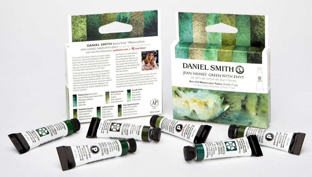 DANIEL SMITH Jean Haines' Green With Envy Watercolour Set - 5mL x 6 Colours