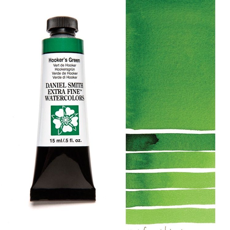 DANIEL SMITH Watercolour - 15mL - Hooker's Green (PG36,PY3,PY150,PO48)