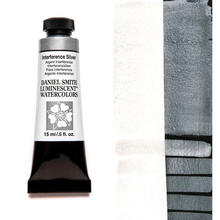 DANIEL SMITH Watercolour - 15mL - Interference Silver (PW20,PW6)