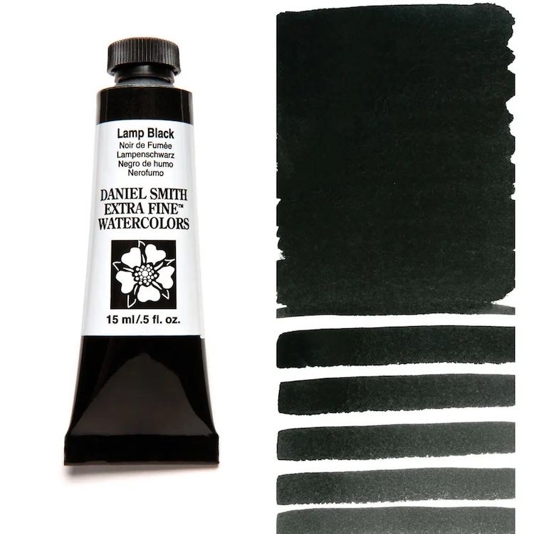 DANIEL SMITH Watercolour - 15mL - Lamp Black (PBk6)