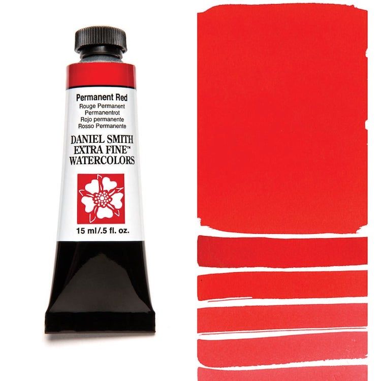 DANIEL SMITH Watercolour - 15mL - Permanent Red (PR170,F3RK-70)