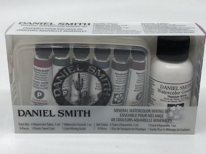 DANIEL SMITH Minerals Mixing Watercolour Set - 5mL x 6 Colours  (includes bonus Watercolour Ground Titanium White 1 oz)